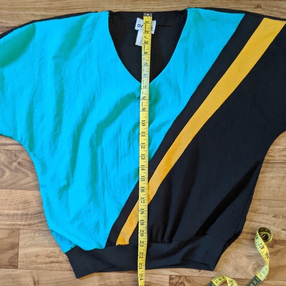 Vintage 80s Retro Oraré Tricolor Pullover T - Picture 7 of 8